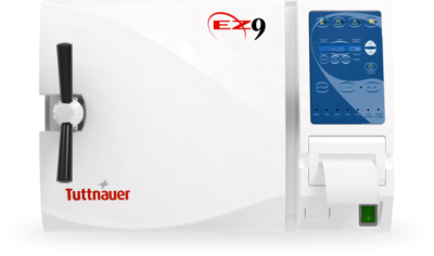 Sterilizer Autoclave EZ9 Automatic Steam w/Printer 9 X 18 Inch Chamber Single Door 120V, 5 Gallon, 3 Trays, 2 full & 2 half Cassette Capacity (1/EA) by Tuttnauer USA Co. Ltd.  ID EZ9P